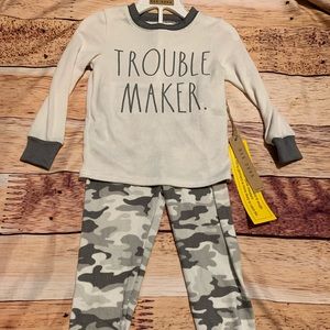 NWT Rae Dunn camo pajama set Sz 4T